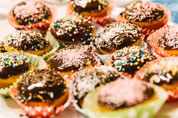 Chocolate cupcakes with sprinkles